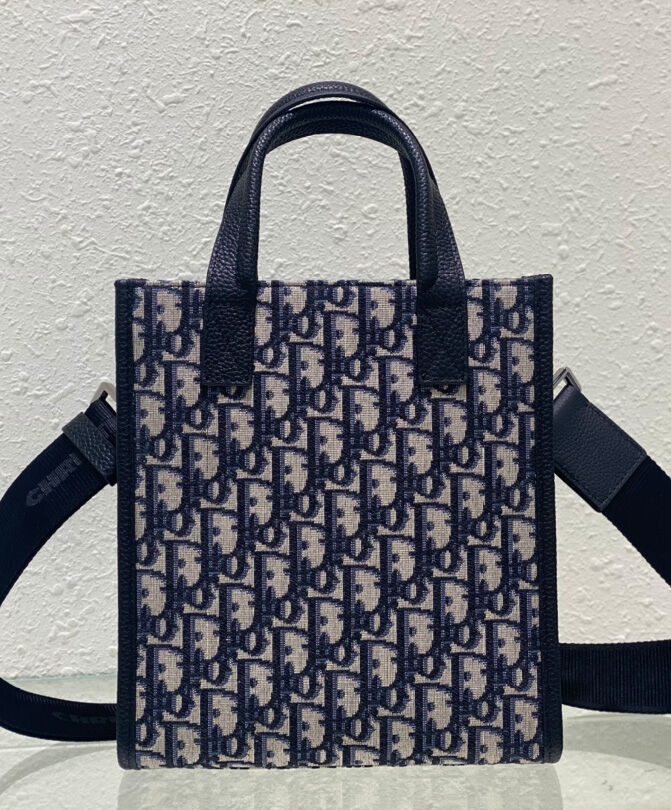 Christian Dior Safari North-South Tote Bag Dark Blue